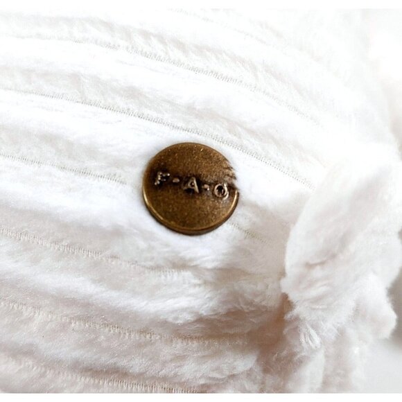 FAO Schwarz Chenille Bunny Rabbit White Pink Plush 12" Stuffed Soft Animal - Picture 6 of 6